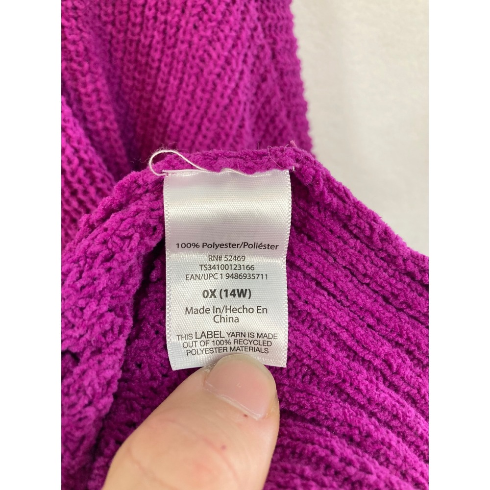 Terra Sky Women's Open Front Knit Cardigan Magenta 0X‎ 14W - Picture 9 of 9